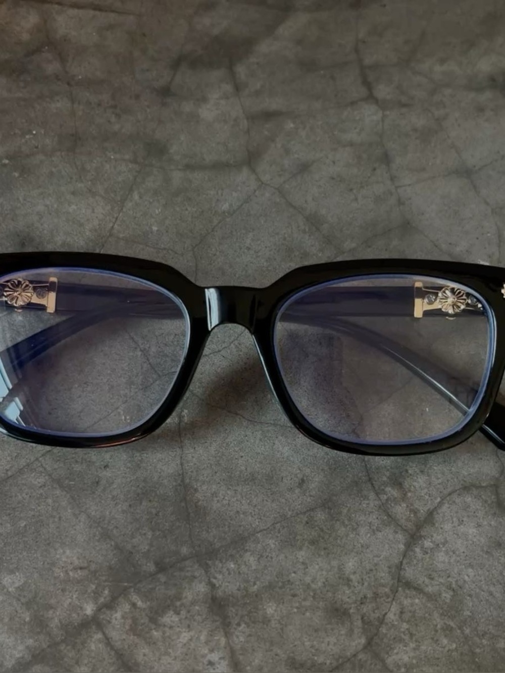 Black Men’s Rectangular Blue-Light Glasses